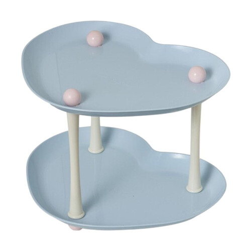Cupcake Stand Blue 2-Tier Round Serving Tray 1