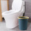 Small Slim Round Plastic Trash Can for Bathroom, Kitchen, Dorm, Office – Dark Blue, Compact Design 6