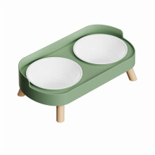 Verhoogde voerbak voor katten met slow feeder-functie, 2-in-1, antislip en ergonomisch ontwerp.