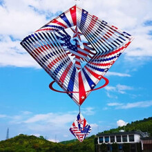 Decoración para el 4 de julio: Molinillo de viento con forma de bandera de águila de acero inoxidable de 34 cm (13,5 pulgadas) – Decoración