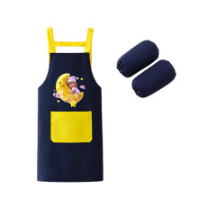 Kids' sleeveless art smock with pocket blue 5-9 years