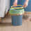 Small Slim Round Plastic Trash Can for Bathroom, Kitchen, Dorm, Office – Dark Blue, Compact Design 5