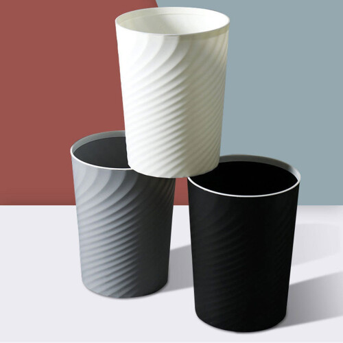 Μικρός πλαστικός κάδος απορριμμάτων 1,8 γαλονιών – Συμπαγής λευκός κάδος ελέγχου 2
