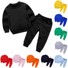 Uxgjfwu Kleinkinder-Outfits Jungen Mädchen Bonbonfarbener Trainingsanzug Lässiger Kinder-Sportanzug Hoodies Set Größen 12M-12T