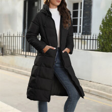 Cappotti da donna, giacca imbottita con cappuccio ripiegabile, cappotto invernale lungo, parka da donna