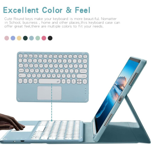 Θήκη πληκτρολογίου αφής συμβατή με Samsung Galaxy Tab S10+/S9FE+/S9+ 12.4", με θήκη για μολύβι και 2