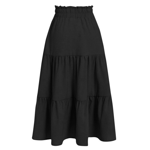 Mädchen Sommer Midirock, einfarbig, mit elastischem Bund und 2