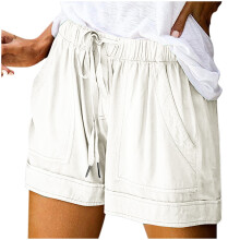 lulshou Shorts für Damen, bequeme, leichte Shorts in Übergröße mit Kordelzug und elastischem Bund, mit Taschen und lockerer Passform.
