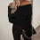 Women's off-shoulder slim-fit knitted sweater 4