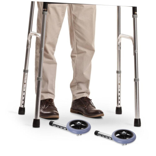 Walker Replacement Wheels Pair, Quiet Rubber Front Wheels for Walkers, Smooth Indoor Rolling 1