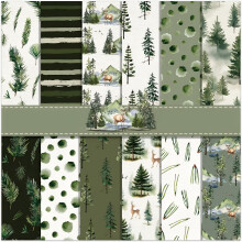 Papel para scrapbook de Natal, 30x30 cm, dupla face, 12 estampas, 24 folhas, bloco de papel para decoupage e artesanato para diários, cartões e