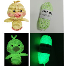 2 ovillos de hilo de algodón que brilla en la oscuridad, grosor fino para ganchillo, punto y manualidades – Multicolor