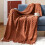 Textured Acrylic Knitted Throw Blanket with Tassels 5