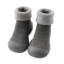 Hausschuhe für Jungen, Größe 10, Kinder, Kleinkinder, Babys, Jungen, Mädchen, einfarbig, warm, gestrickt, weiche Sohle, Gummischuhe, Socken,