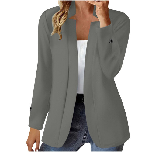 Γυναικεία σακάκια Kukoosong για επιχειρήσεις, casual, μακρυμάνικα κοστούμι, ανοιχτό