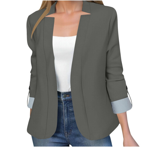 Γυναικεία σακάκια Kukoosong για επιχειρήσεις, casual, μακρυμάνικα κοστούμι, ανοιχτό 1