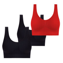 Lot de 3 soutiens-gorge sans armatures pour femmes, grandes tailles, respirants, de sport, à bonnets emboîtants, confortables, du S au 6XL