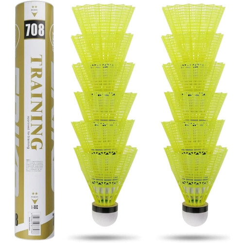 Μπαλάκια Badminton Birdies Nylonn-12 τεμάχια από ανθεκτικό νάιλον με άκρες από φελλό -