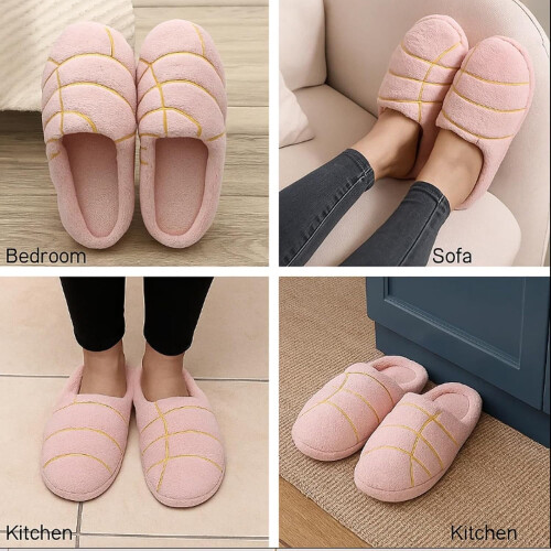 Παντόφλες Concha unisex, παντόφλες Concha σε σχήμα ψωμιού με memory foam και βελούδινη επένδυση, 2