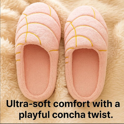 Παντόφλες Concha unisex, παντόφλες Concha σε σχήμα ψωμιού με memory foam και βελούδινη επένδυση, 1