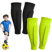 Shin Defender scheenbeschermers voor kinderen (2 paar), Shindefender scheenbeschermers voor voetbal, met honingraatpads, voor kinderen, jongeren en