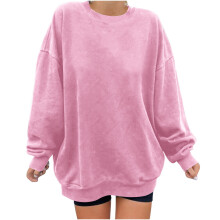 Admvng Damen-Sweatshirt, lässiger Langarm-Pullover, leichtes Shirt, Größen S-2XL