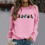 Damen-Weihnachts-Sweatshirt mit Katzenprint, langärmelig 2