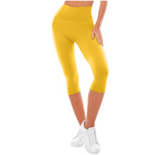 Női egyszínű jóganadrág, rugalmas derekú, capri sportleggings, tejfehér selyem polár edzéshez, S-2XL, több színben kapható
