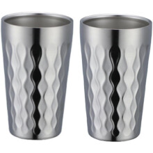 Ensemble de 2 tasses en acier inoxydable de 295 ml (10 oz), gobelets à double paroi isolés sous vide, empilables et portables, incassables,