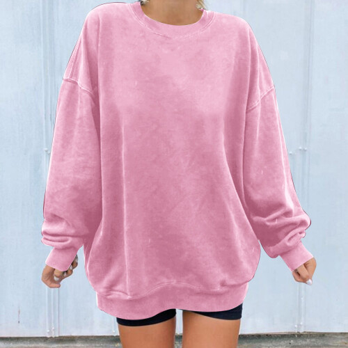 Admvng Damen-Sweatshirt, lässiger Langarm-Pullover, leichtes Shirt, Größen S-2XL 1
