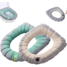 Coussin de siège de toilette doux, épais et chaud – Extensible, lavable, coussin moelleux et élastique avec poignée, convient aux toilettes