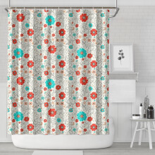 Rideau de douche à motif floral Pioneer Flower, 183 x 213 cm, ensemble de rideau de douche décoratif pour salle de bain avec 12 crochets,