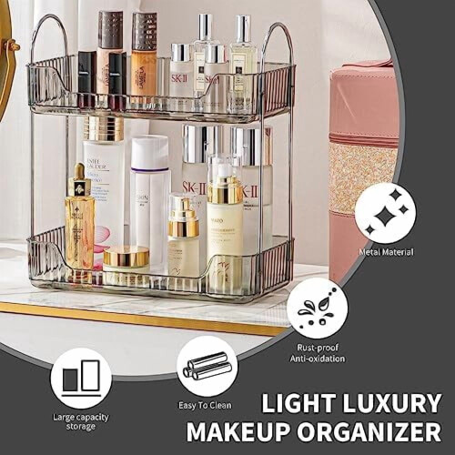 επιπέδων οργάνωση μπάνιου για πάγκο, δίσκος μακιγιάζ και αρωμάτων, οργάνωση 2