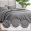 Ensemble de couette 3 pièces gris pour lit king californien, en polyester léger 5