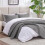 Ensemble de couette 3 pièces gris pour lit king californien, en polyester léger 2