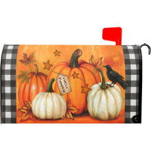 Couvercle magnétique pour boîte aux lettres d'automne 53 x 65 cm, motif citrouille