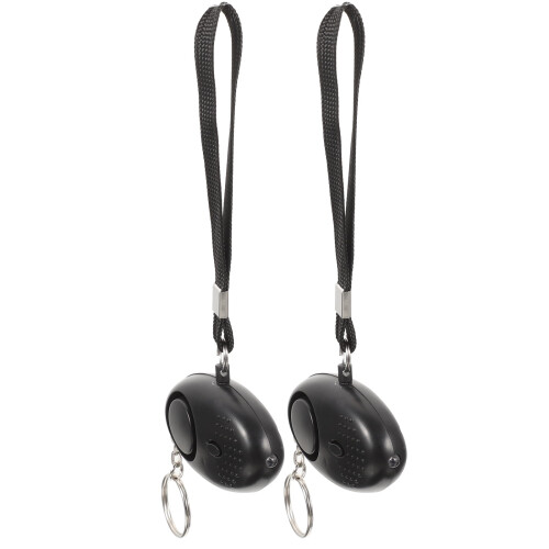Personal Alarm with LED Flashlight 2 pcs Black