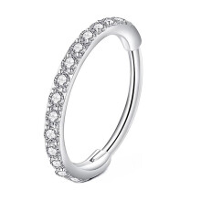 Opruiming! Scharnierende ringen met microzirconia, geschikt voor kraakbeenpiercings, neusringen en septumringen, nieuw modelnummer M0F9O2