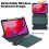 Capa com teclado compatível com Lenovo Tab M11 11 polegadas 2024TB330FU, capa giratória 360, teclado Bluetooth retroiluminado em 7 cores, roxo 2