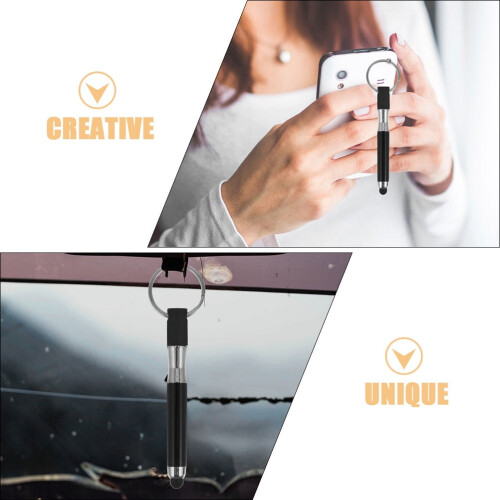 OUNONA6 τεμάχια Universal Stylus Pens με μπρελόκ για οθόνες αφής μαύρου χρώματος υψηλής 2