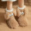 Muffle Friends Cozy Socks, Χαριτωμένες Μεγάλες Μάτια Αντιολισθητικές Χειμερινές Κάλτσες για 4