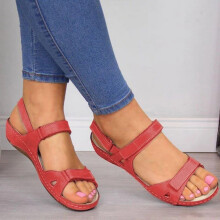 Scarpe da donna LoyisViDion Sandali estivi da donna con zeppa traforata, comodi e morbidi, offerte speciali Rosso8.5