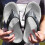 Men's Summer Beach Flip Flops Grey Size 11 6