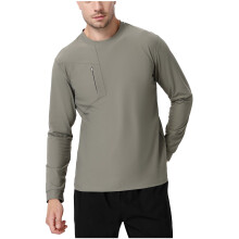 Fashionable Men's Solid Color Casual Long Sleeved Thin Quick Drying Top