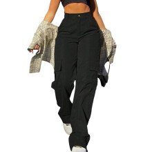 Women's High Waisted Multi-Pocket Cargo Work Pants – Y2K Wide Leg Casual Straight Fit, Plus Size Available