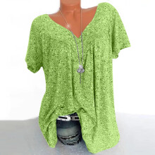 Zomertopjes voor dames, damestopjes in grote maten, V-hals tops met korte mouwen, blouses, modieuze tops met bloemenprint, casual pasvorm, T-shirts,