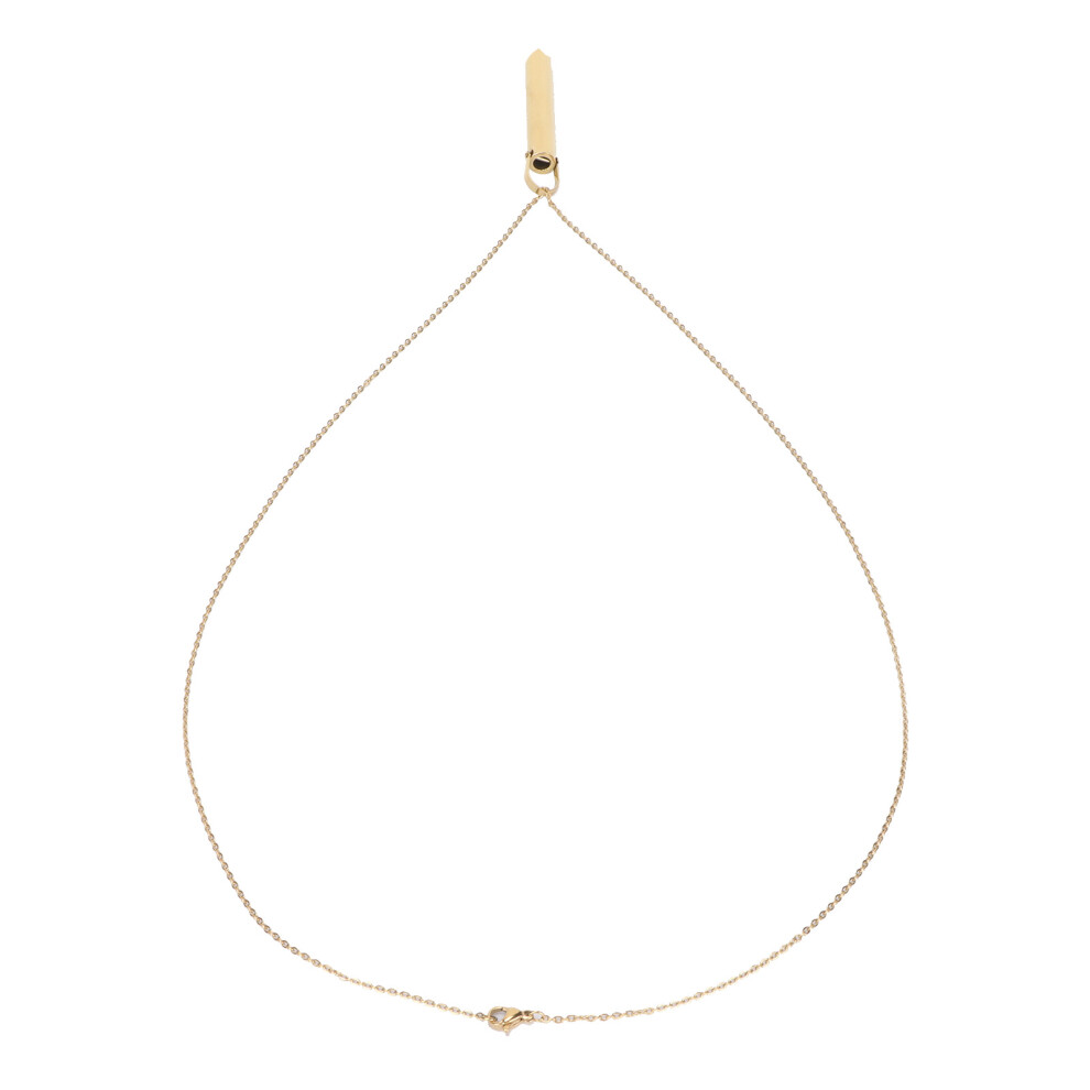 Unisex Stainless Steel Breathing Necklace for Stress Relief, 6.1x0.8cm Gold