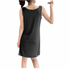Camicia da notte lunga senza maniche con scollo a V da donna taglie forti, in tessuto rinfrescante e vestibilità comoda, taglie dalla M alla 2XL.