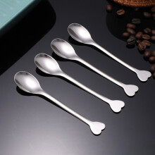 Kaffeelöffel aus Edelstahl mit herzförmigem Griff für Desserts – klein, rund, zum Umrühren von Tee durch Erwachsene, 4er-Pack