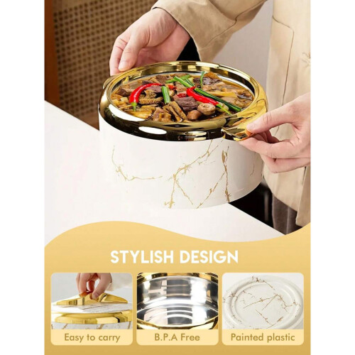 Σετ 3 τεμαχίων θερμαντήρων φαγητού Golden Touch, μονωμένα δοχεία από ανοξείδωτο ατσάλι 1